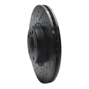 BMW X5 Brake Rotor (1) - Front Left - R1 Concepts - Drilled & Slotted - Black - `07-`18